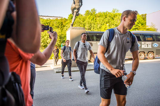Leke Samson James of Molde arrives