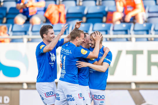 Eirik Hestad of Molde celebrates