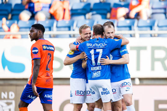 Eirik Hestad of Molde celebrates