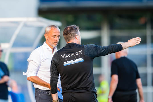 Lars Bohinen, head coach of Aalesund, and Erling Moe, head