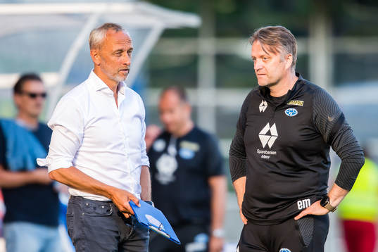 Lars Bohinen, head coach of Aalesund, and Erling Moe, head