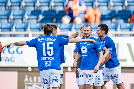 Eirik Hestad of Molde celebrates