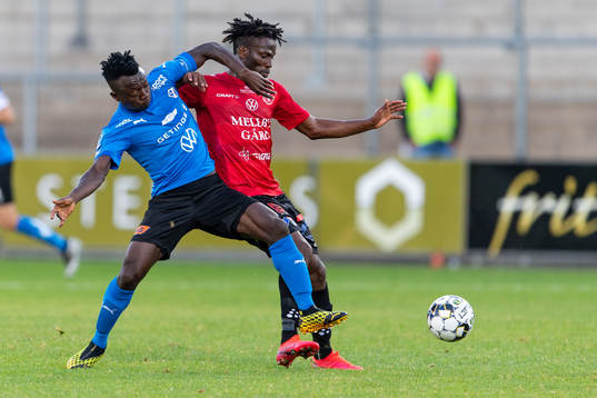 Halmstads Thomas Boakye och Trelleborgs Fatawu Safiu
