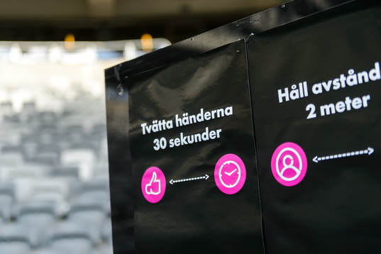 En skylt som informerar om handhygien