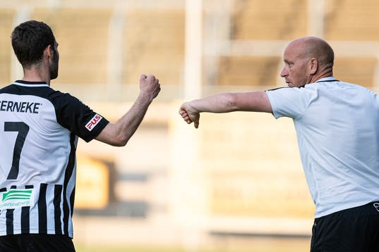 Landskronas Alexander Tkacz och tränare Billy Magnusson