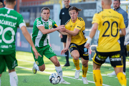 Hammarbys Jeppe Andersen och Elfsborgs Simon Olsson