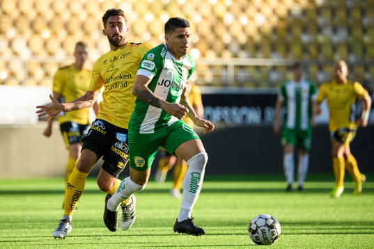 Hammarbys Paulinho och Elfsborgs Frederik Holst