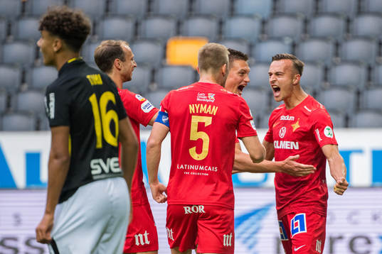 IFK Norrköpings Henrik Castegren jublar med Christoffer