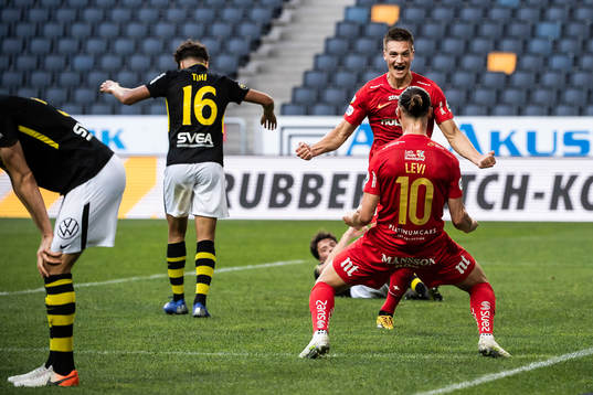 IFK Norrköpings Rasmus Stensbæk Lauritsen jublar