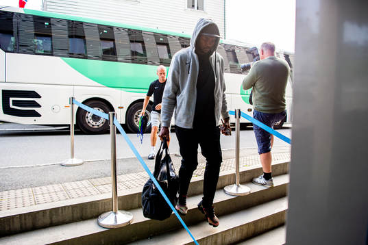 Goalkeeper Ali Nadhoim Ahamada of Brann arrives