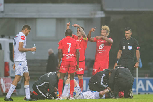 Daniel Alexander Pedersen and Bismar Acosta of Brann