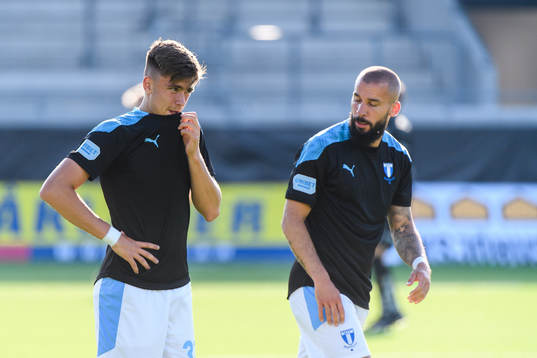 Malmö FFs Tim Prica och Malmö FFs Guillermo Molins
