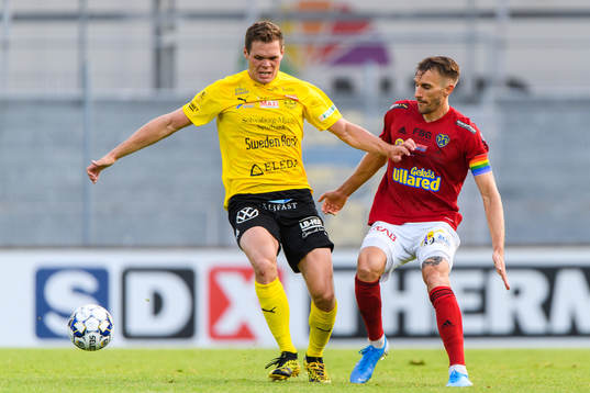 Mjällbys Jacob Bergström och Falkenbergs Tobias Karlsson