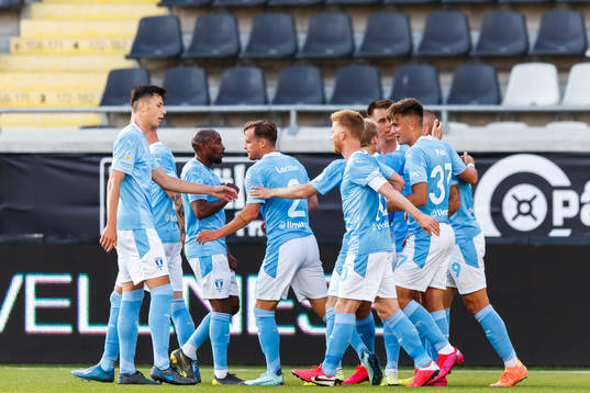 Malmö FFs Guillermo Molins jublar med lagkamrater