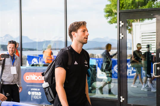 Marius Lundemo of Rosenborg arrives