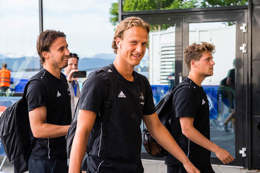 Erik Botheim of Rosenborg arrives