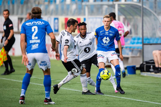 Samuel Adeniyi Adegbenro of Rosenborg and Marcus Holmgren