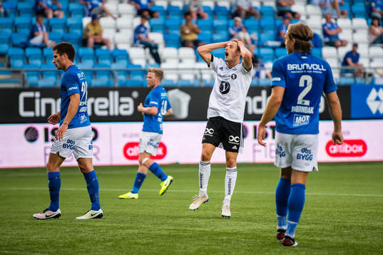 Kristoffer Zachariassen of Rosenborg looks dejected