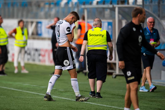 Gustav Valsvik of Rosenborg looks dejected