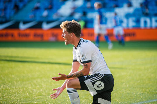 Carl Johan Holse Justesen of Rosenborg reacts