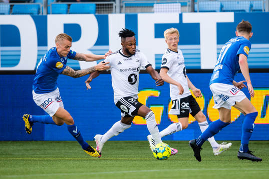 Eirik Ulland Andersen of Molde and Samuel Adeniyi Adegbenro