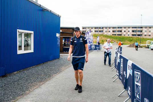 Eirik Holmen Johansen of Kristiansund arrives