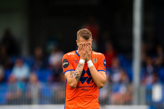 Holmbert Aron Briem Fridjonsson of Aalesund looks dejected