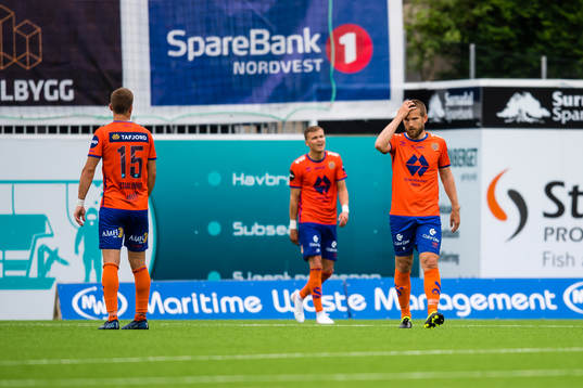 Oddbjørn Lie of Aalesund looks dejected