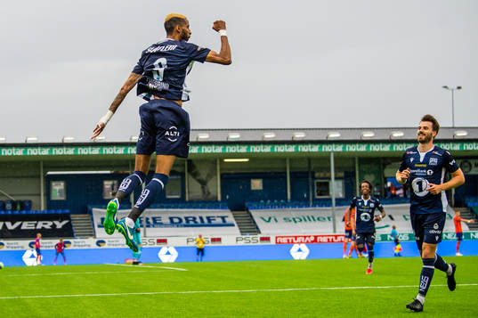 Amahl William D'Vaz Pellegrino of Kristiansund celebrates