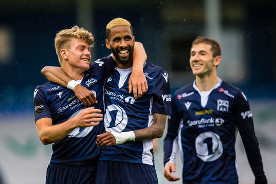Sondre Sørli of Kristiansund celebrates