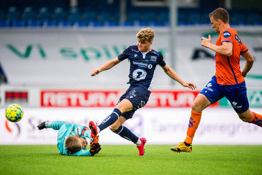 Sondre Sørli of Kristiansund scores the 6-2 goal
