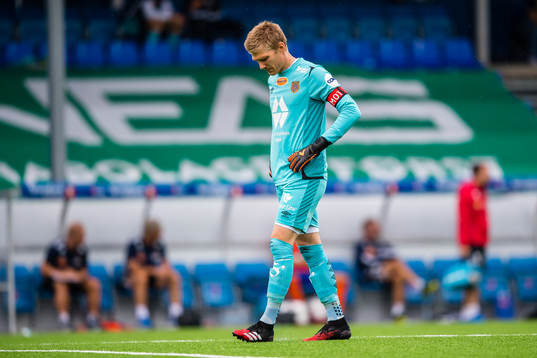 Andreas Lie of Aalesund looks dejected