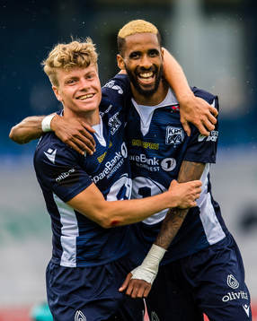 Sondre Sørli of Kristiansund celebrates