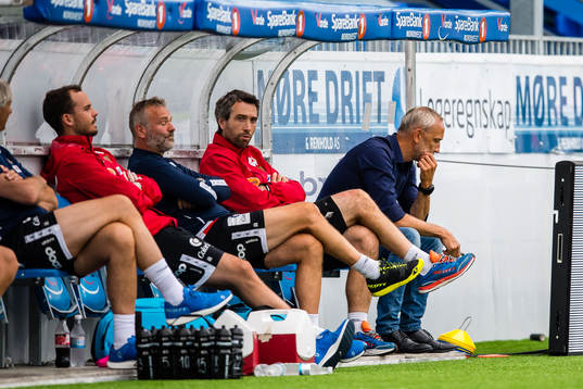 Lars Bohinen, head coach of Aalesund, looks dejected