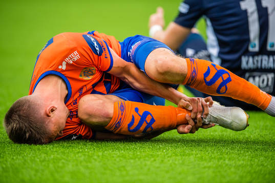 Daniel Leo Gretarsson Schmidt of Aalesund in pain