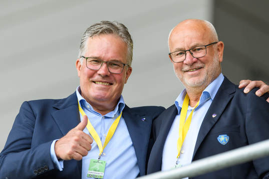 Falkenbergs ordförande Patrik Hannell och sportchef Håkan