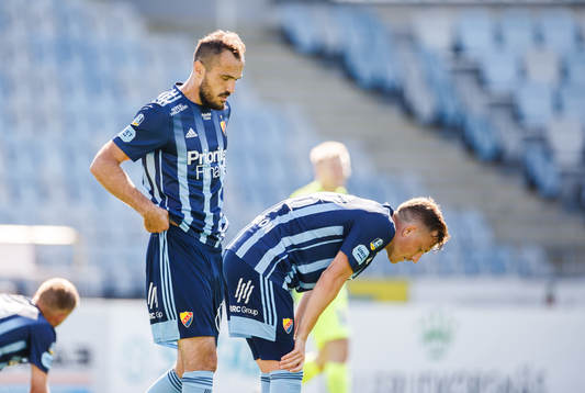 Djurgårdens Emir Kujovic och Fredrik Ulvestad deppar