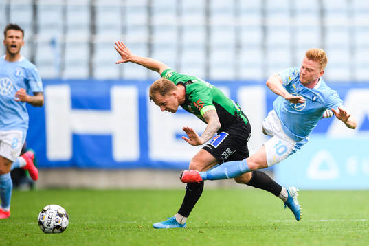Varbergs Jesper Modig och Malmö FFs Anders Christiansen