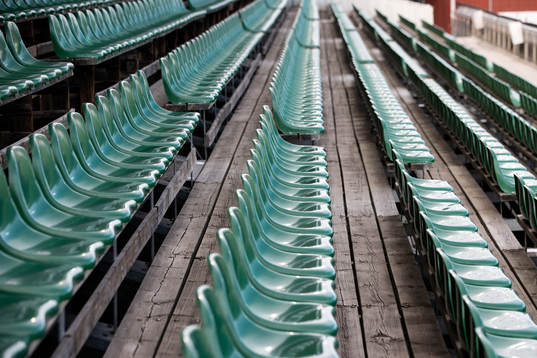 Tomma läktare innan fotbollsmatchen i Superettan  mellan