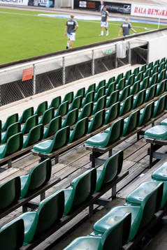Tomma läktare innan fotbollsmatchen i Superettan  mellan