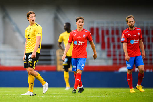 Elfsborgs Simon Olsson och Helsingborgs Filip Sjöberg