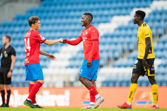 Helsingborgs Filip Sjöberg och Alhaji Gero