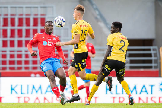 Helsingborgs Alhaji Gero och Elfsborgs Leo Väisänen