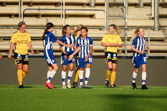 IFK Göteborgs Olivia Jonsson jublar med lagkamraterna