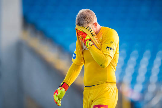 Trelleborgs målvakt Hampus Nilsson deppar