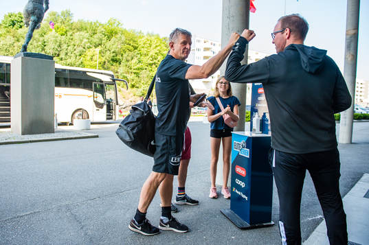 Lars Arne Nilsen, head coach of Brann, and Sindre Eid