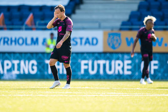 Fredrik Haugen of Brann looks dejected