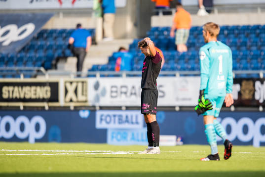 Erlend Hustad of Brann looks dejected