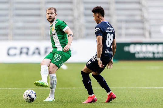 Hammarbys Darijan Bojanic och IFK Göteborgs Tobias Sana