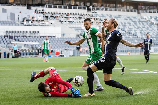 Hammarbys målvakt Davor Blazevic Vladimir Rodic mot IFK